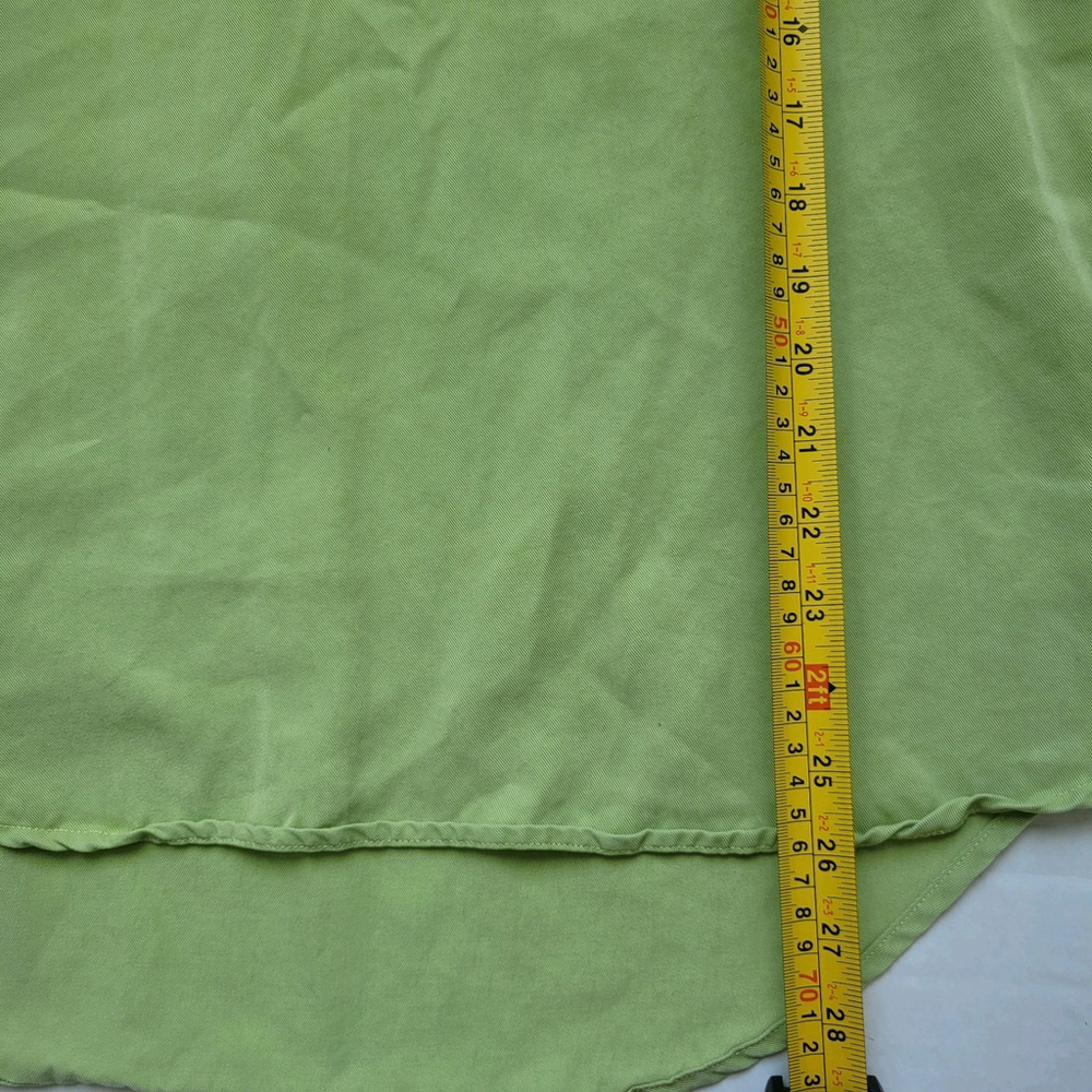 Soft Surroundings Medium Heavenly Soft Lime Tencel Tunic Women's Shirt V Neck - Picture 4 of 9